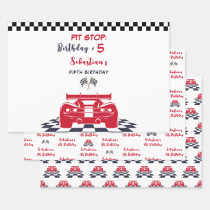 Super Car Race Kindergeburtstag Geschenkpapier Set