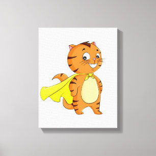 Super Cat Cartoon Leinwanddruck