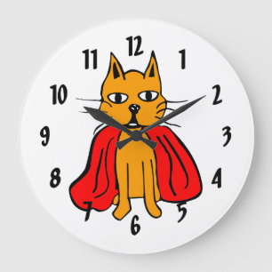 Super Cat Große Wanduhr