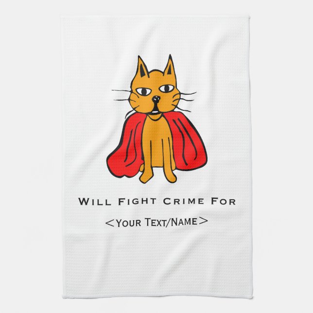 Super Cat Kämpfe Verbrechen für<Your Text/Name> Handtuch (Vertikal)