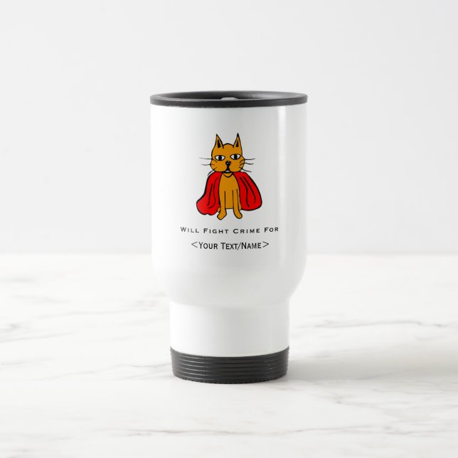 Super Cat Kämpfe Verbrechen für<Your Text/Name> Reisebecher (Mittel)