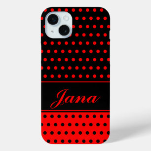 Super Chic Red and Black Polka Dots, Individuelle  Case-Mate iPhone Hülle