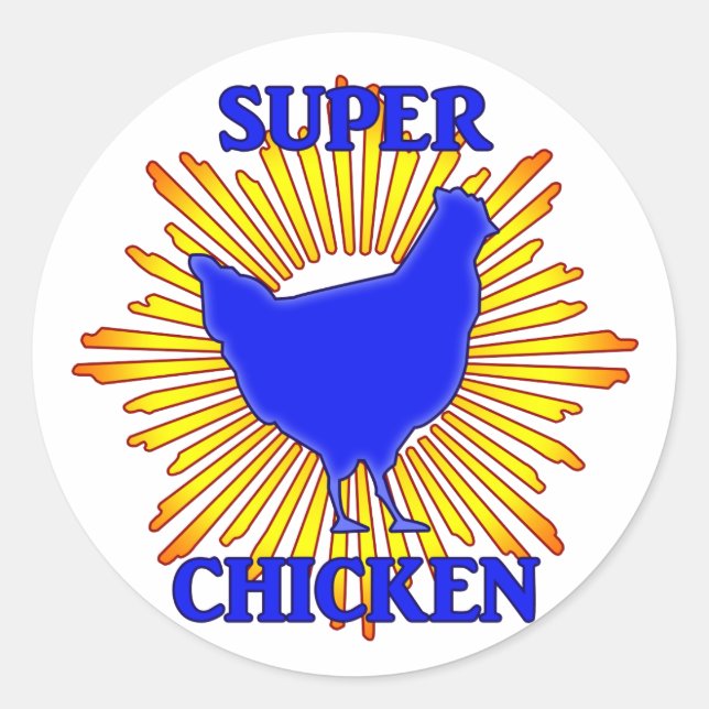 Super Chicken Runder Aufkleber (Vorderseite)
