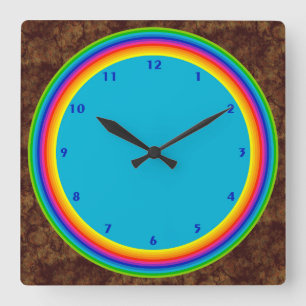 Super Colorful Rainbow Spectrum Quadratische Wanduhr