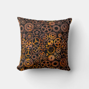 Super Colorful Rusty Gears Steampunk Kissen