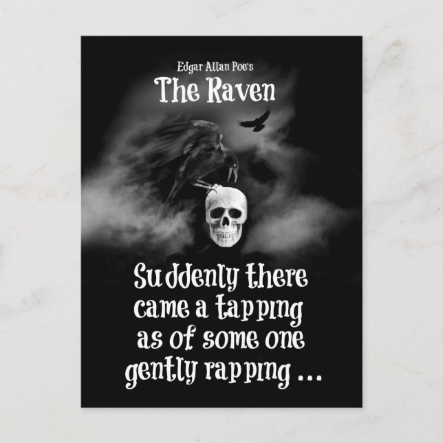 Super Cool Edgar Allan Poe's The Raven Halloween Postkarte (Vorderseite)