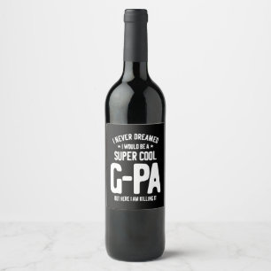 Super Cool G-Pa Großvatergeschenk Weinetikett