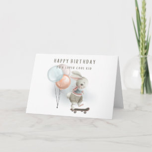 Super Cool Kid Bunny Birthday Card  Karte