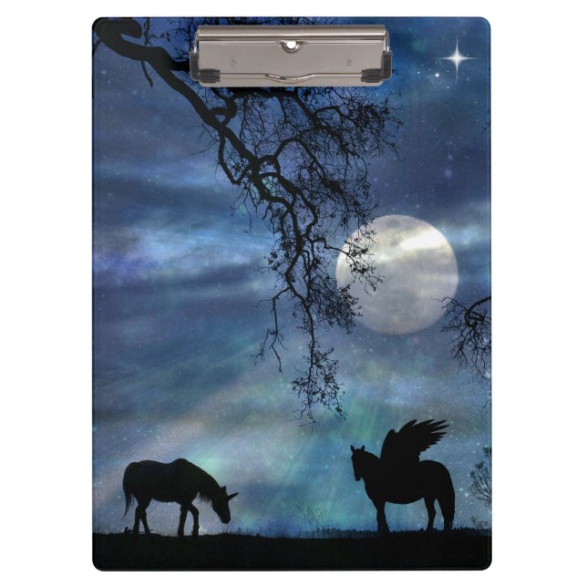 Super Cool Unicorn und Pegasus Clipboard Klemmbrett (Vorderseite)