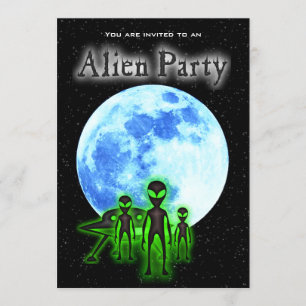 Super Coole Alien & UFO Party Einladung