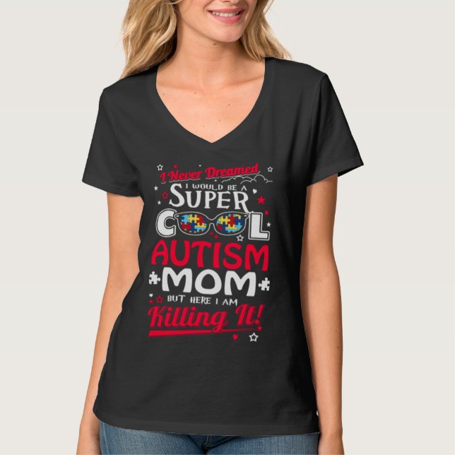 Super Coole Autismus-Mama T-Shirt (Vorderseite)