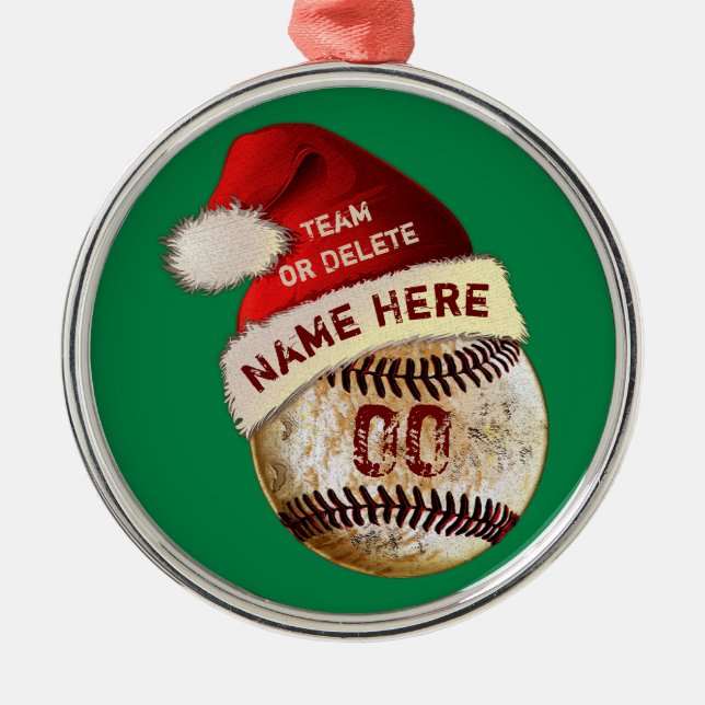 Super Coole Baseball Player-Ornamente, Personalisi Ornament Aus Metall (Vorne)