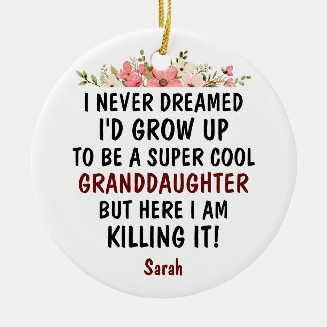 Super Coole Enkelin tötet es lustiges Geschenk Keramik Ornament (Vorne)