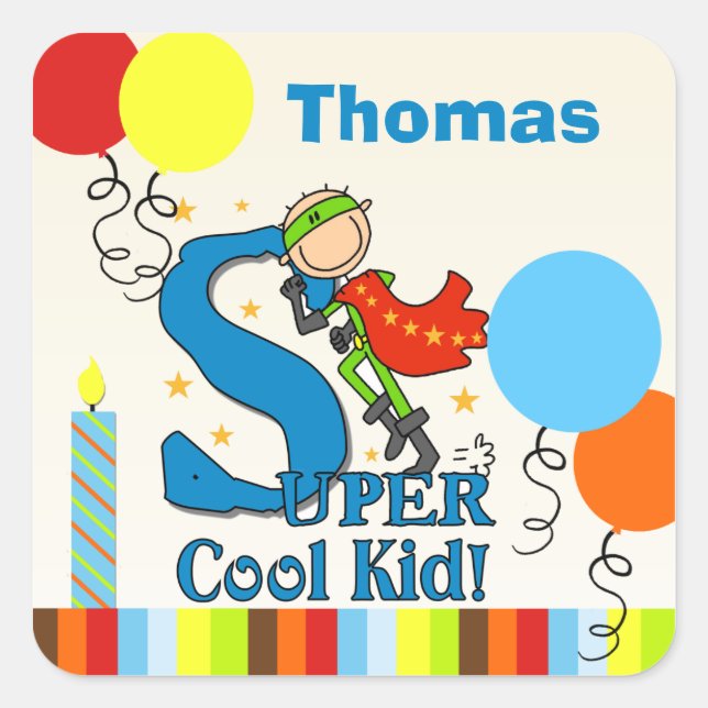 Super Coole Kid Stickers (Vorderseite)