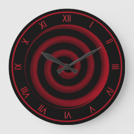 Super Coole Schwarz-Rot-Spiralwand-Uhr Große Wanduhr
