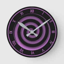 Super Coole schwarze und orchid Spiralwand Uhr