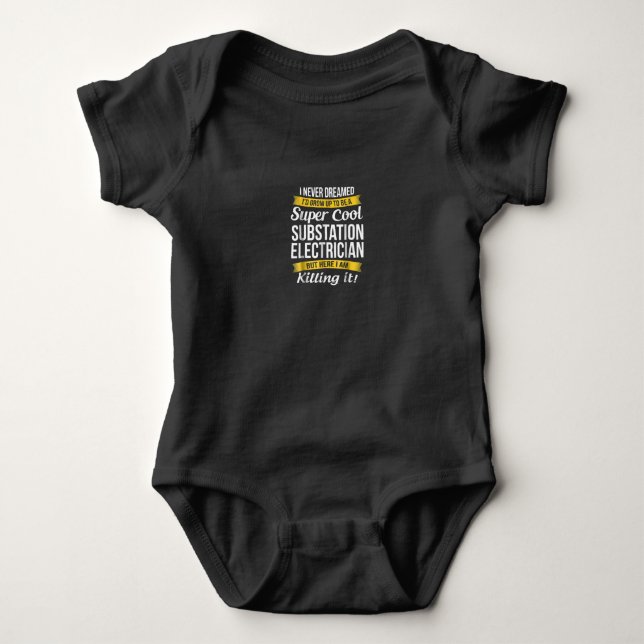 Super Coole Substation Electrical Funny Gift Baby Strampler (Vorderseite)
