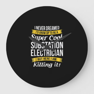 Super Coole Substation Electrical Funny Gift Große Wanduhr