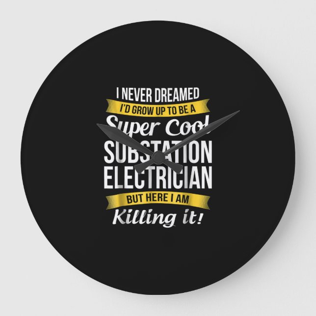 Super Coole Substation Electrical Funny Gift Große Wanduhr (Vorderseite)