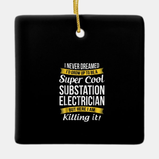 Super Coole Substation Electrical Funny Gift Keramikornament (Vorderseite)
