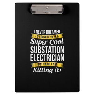 Super Coole Substation Electrical Funny Gift Klemmbrett