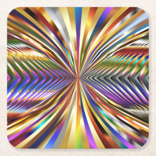 Super Coole und farbenfrohe Psychedelic Chromatic Rechteckiger Pappuntersetzer