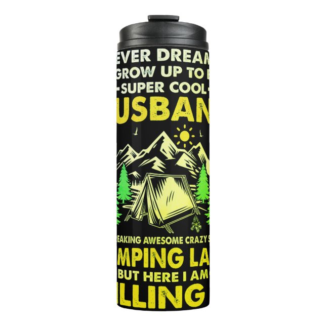 Super Cooler Mann aus Camping Lady Funny Camper Thermosbecher (Vorderseite)