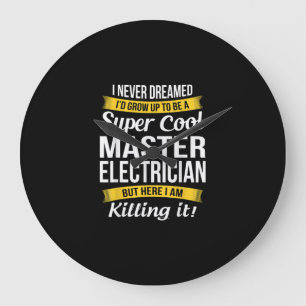 Super Cooler Master Electrical Funny Gift Große Wanduhr