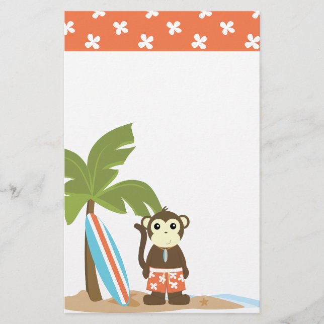 Super Cooler Surf-Affe Briefpapier (Vorderseite)