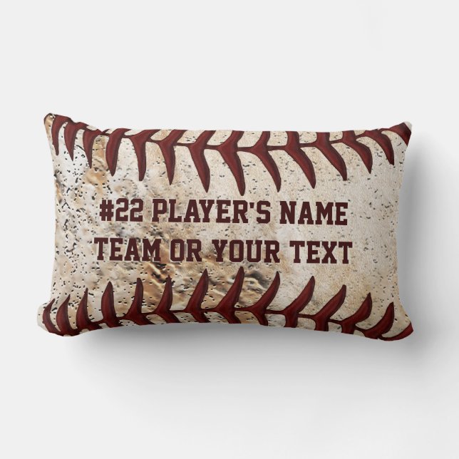 Super Cooles Baseball Team Pillows mit DEINEM TEXT Lendenkissen (Vorderseite)