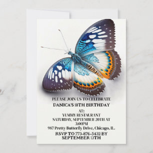 Super Creative Butterfly Art Geburtstagsparty Einladung