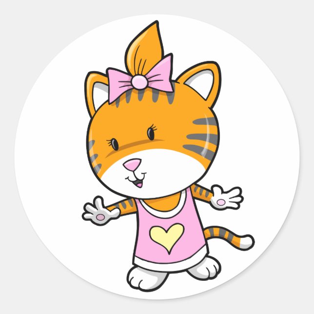 Super Cute Baby Girl Tiger Stickers (Vorderseite)