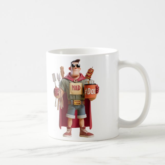 Super Dad: 3D Character Illustration of a BBQ-Lovi Kaffeetasse (Rechts)