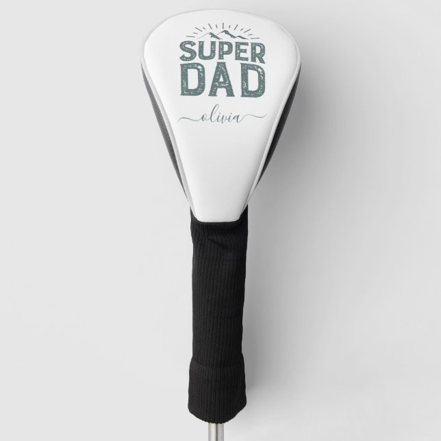 Super Dad Golf Head Cover – Personalized Father’s  Headcover (Vorderseite)