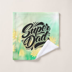 Super Dad Hero-Schriftzug-Design-67888 Waschlappen