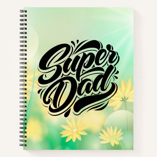 Super Dad Hero Typography Design-67888 Notizbuch (Vorderseite)
