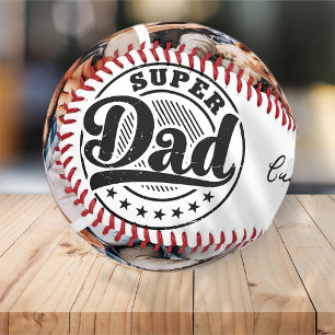 Super Dad Modern Athletic 3 Foto Vatertag Baseball