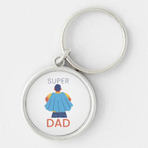 Super-Dad-Superhelden-Umhang-Rundschlüsselanhänger Schlüsselanhänger