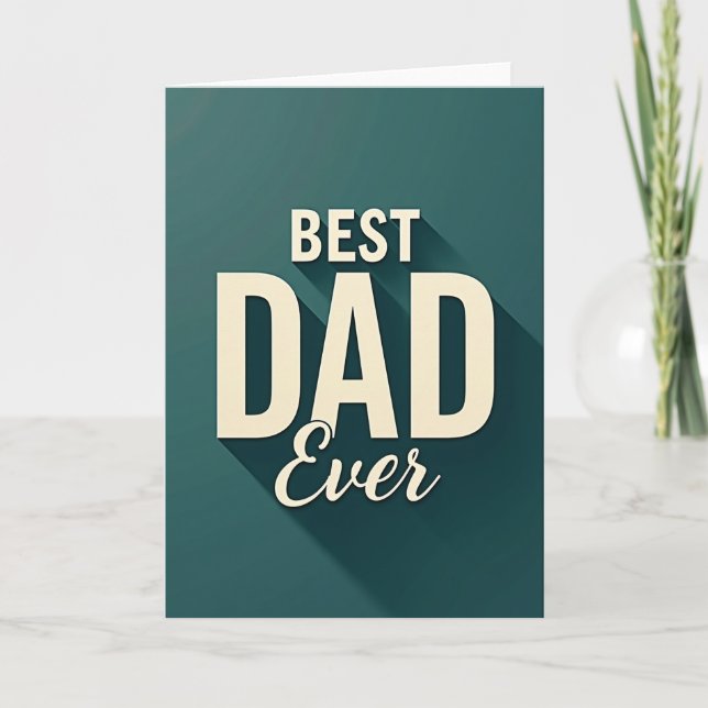Super Dad Teal Schattenkarte Karte (Vorderseite)