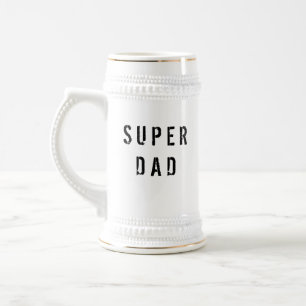 Super dad Text Bierglas