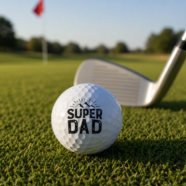 'Super Dad' Vatertag, Lustiges Geburtstagsgeschenk Golfball (Von Creator hochgeladen)