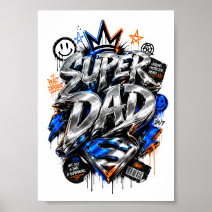 Super-Daddy-Graffiti-Schild Poster
