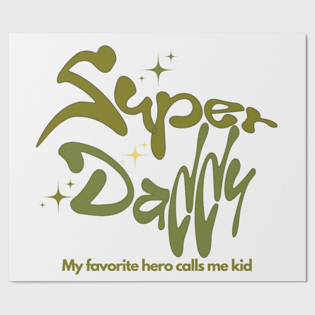 Super-Daddy-Held für Kinder Geschenkpapier (Flach)