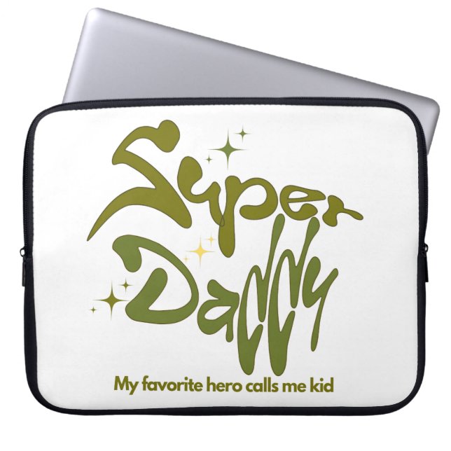 Super-Daddy-Held für Kinder Laptopschutzhülle (Vorderseite)