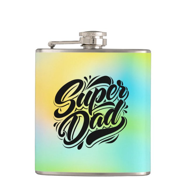 Super-Daddy-Held-Typografie-Design-67888 Flachmann (Vorderseite)