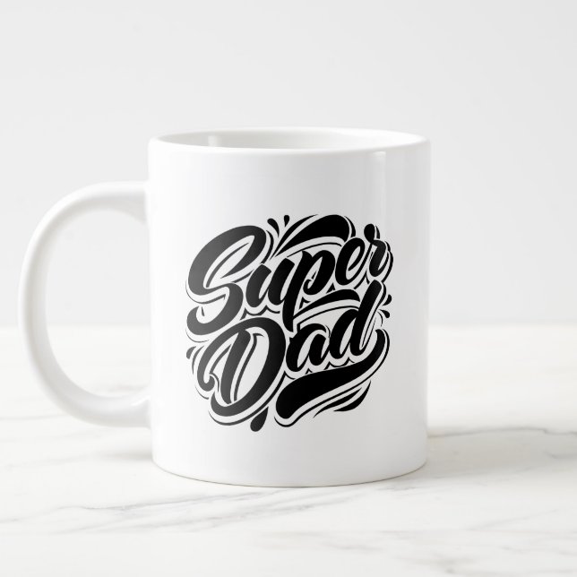 Super-Daddy-Held-Typografie-Design-67888 Jumbo-Tasse (Links)