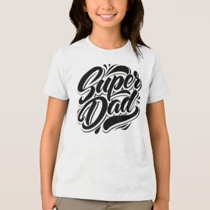 Super-Daddy-Held-Typografie-Design-67888 Kapuzenpu Tri-Blend Shirt