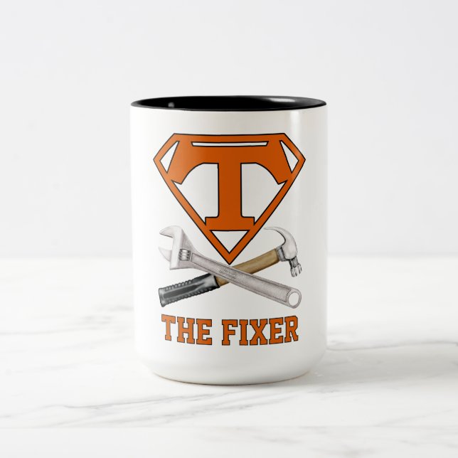 Super-Daddy-Held  Zweifarbige Tasse (Mittel)