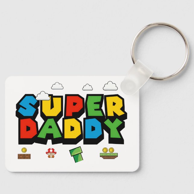 SUPER DADDY MARIO STYLE SCHLÜSSELANHÄNGER (Vorderseite)