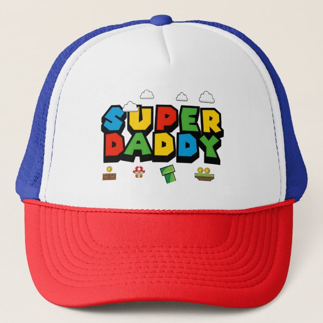 SUPER DADDY MARIO STYLE TRUCKERKAPPE (Vorderseite)